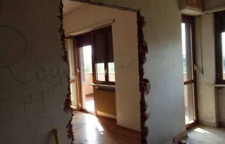 demolizioni-porta tra nuova cucina e soggiorno