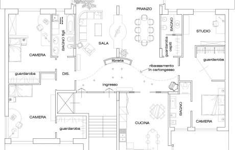 autocad progetto nuova distribuzione planimetrica