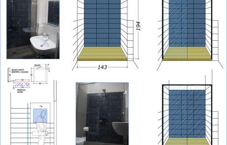 autocad-nuovo specchio e box doccia in nicchia- realizzazione su misura