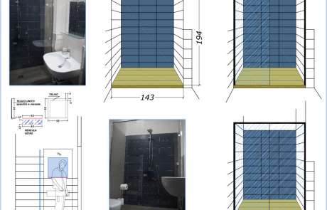 autocad-nuovo specchio e box doccia in nicchia- realizzazione su misura