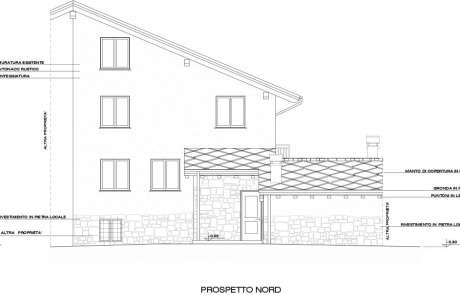 autocad-prospetto di progetto ristrutturazione casa Aosta